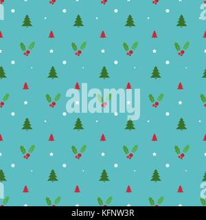 Modèle transparent avec des arbres de Noël, des flocons de neige et de houx. Vector illustration Illustration de Vecteur