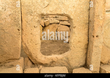 Bronzezeitliche megalithische tempelanlage Hagar Qim, Malte | complexe du temple mégalithique Hagar Qim, Malte Banque D'Images