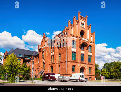 Berlin, Tegel. Partie de vieux bâtiments de l'entreprise Borsig, les fabricants de moteurs à vapeur et locomotives,bâtiment classé historique en brique Banque D'Images