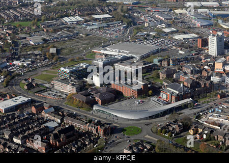 Vue aérienne de Stoke City Centre, Staffordshire, Royaume-Uni Banque D'Images