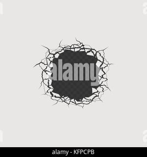 Trou avec fissures Illustration de Vecteur