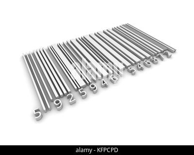 Code-barres 3D , computer generated image. Image 3D reconstruite. Banque D'Images