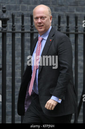 Londres, Royaume-Uni. 31 octobre, 2017. Chris Grayling mp assiste à une réunion du cabinet au 10 Downing Street à Londres : crédit wfpa/Alamy live news Banque D'Images