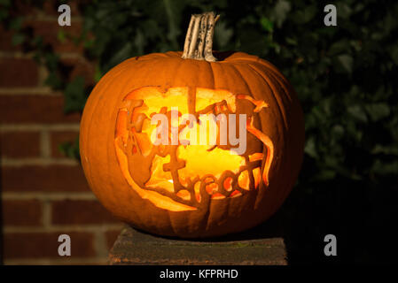 Londres, Royaume-Uni. 31 octobre, 2017 halloween. Londres halloween citrouille sculptée, London, UK Crédit : Jeff gilbert/Alamy live news Banque D'Images