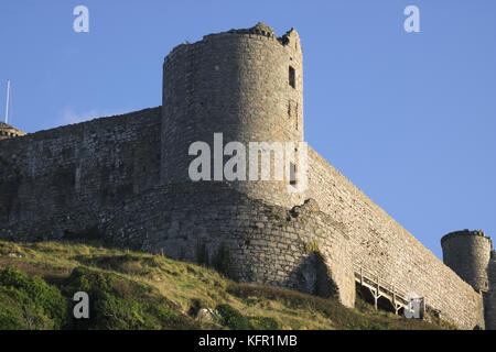 Voir d'Harlech Castle dans le nord du Pays de Galles Banque D'Images