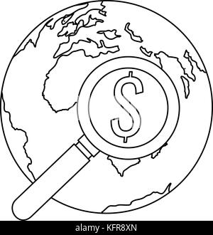 Organisation mondiale de la planète terre avec une loupe gkass Illustration de Vecteur