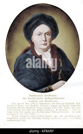 Grand-père de Ludwig van Beethoven (1712-1773) -il a été le maître de chapelle de l'électeur. Compositeur allemand (1770-1827). Banque D'Images