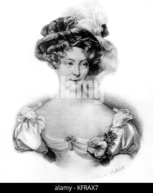 La Princesse Caroline de Naples et Sicile - portrait. Après une lithographie par Delpech. D'honneur du compositeur hongrois Franz Liszt au cours de sa jeunesse. PC : Également connu sous le nom de la Duchesse de Berry, 5 novembre 1798 - 17 avril 1870. Banque D'Images