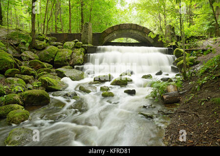 Les débits des cours d'eau rivière rapide de haut en bas. Banque D'Images