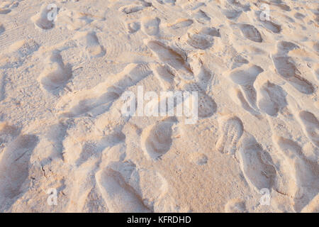 Service imprimer sur du sable à la plage Banque D'Images