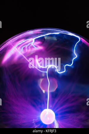 Vue rapprochée du globe plasma. Banque D'Images