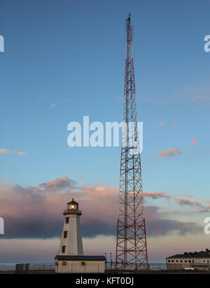 Phare avec sunet spectaculaire en Amérique du Sud, Prince Edward Island, canada Banque D'Images