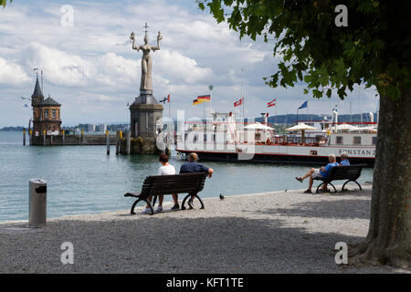 Le port de Constance et Imperia statue, Baden-Wurttemberg, Allemagne Banque D'Images