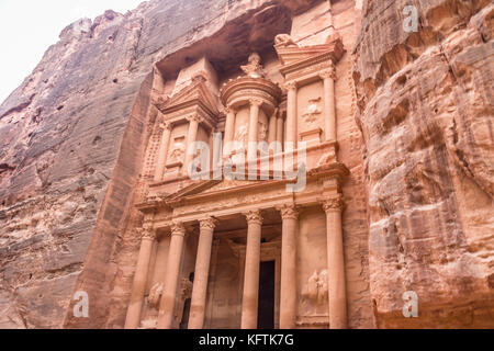 Vue sur les ruines de Petra en Jordanie Banque D'Images