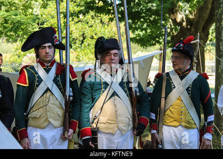 Villa Sorra, ITALIE - 17 juillet 2016 : les gens sur napoleonica. événement la reconstruction en costume d'événements historiques. Castelfranco Emilia, Modena Banque D'Images