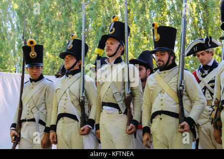 Villa Sorra, ITALIE - 17 juillet 2016 : les gens sur napoleonica. événement la reconstruction en costume d'événements historiques. Castelfranco Emilia, Modena Banque D'Images