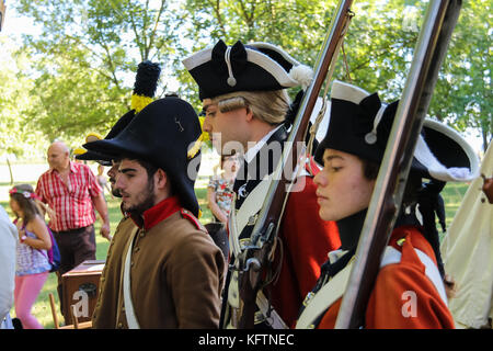 Villa Sorra, ITALIE - 17 juillet 2016 : les gens sur napoleonica. événement la reconstruction en costume d'événements historiques. Castelfranco Emilia, Modena Banque D'Images