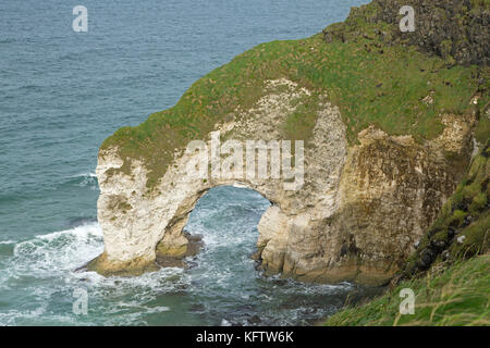 White Cliffs, près de Portrush, l'Irlande du Nord Banque D'Images