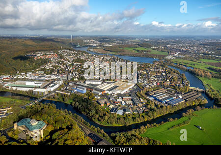 Terex MHPS GmbH lieu Météo Ruhrstraße, fabricant de grues industrielles, bâtiments d'usine, avec calme, Wetter (Ruhr), Ruhr, Nordrhein-Westfalen Banque D'Images