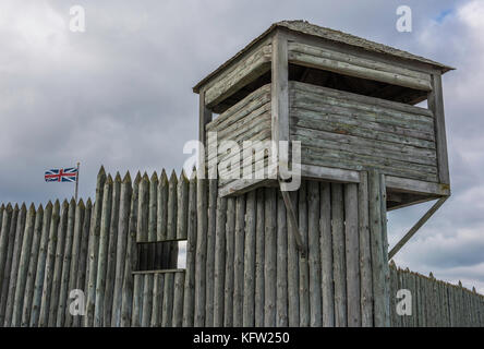 Le fort Michilimackinac, Michilimackinac State Historic Park, Michigan, USA par Bruce Montagne/Dembinsky Assoc Photo Banque D'Images