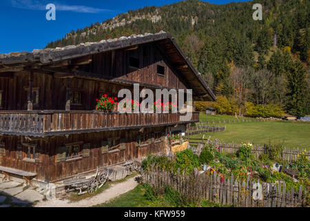 Lukashof ferme dans la ferme et Markus wasmeier winter sports museum, schliersee, Haute-Bavière, Bavaria, Germany, Europe Banque D'Images