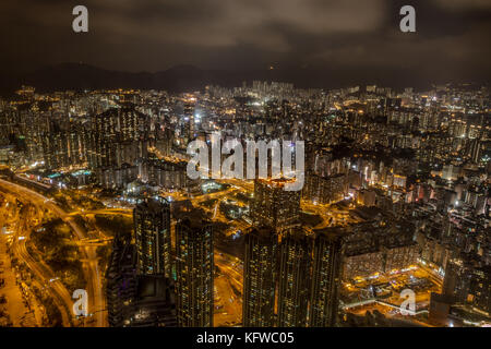 Nuit à HongKong Kowloon Banque D'Images