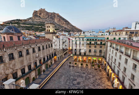 Placa de ajuntament à Alicante, Espagne centre Vieille ville Banque D'Images