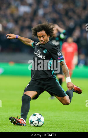 Londres, Royaume-Uni. 1er novembre 2017. Marcelo (Real) Football/Football : Marcelo du Real Madrid lors de la phase de groupes de l'UEFA Champions League entre Tottenham Hotspur et le Real Madrid au stade de Wembley à Londres, Angleterre . Crédit : AFLO/Alamy Live News Banque D'Images