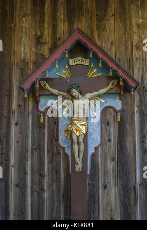 Route de culte, crucifix en Bavière, Allemagne Banque D'Images