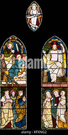 "La vie du Christ' décrit par Henry Holiday, Holy Trinity Church, Winster, Cumbria, Royaume-Uni Banque D'Images