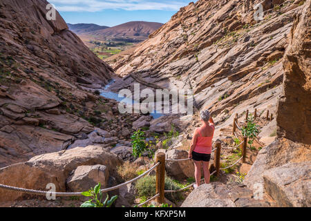 Barranco de las Penitas Vega de Rio Palmas Betancuria Fuerteventura Canaries Banque D'Images