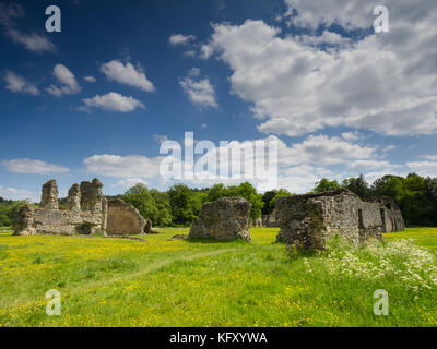 Abbaye de Waverley, près de Farnham, Surrey, Royaume-Uni, Europe - la première abbaye cistercienne en Angleterre, fondée en 1128 sur la rivière Wey Banque D'Images