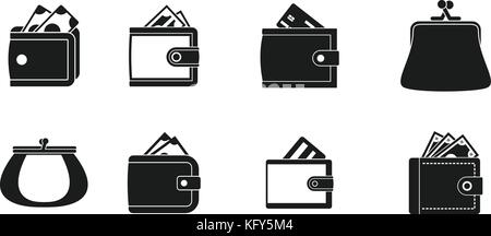 Icon Set portefeuille, le style simple Illustration de Vecteur