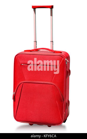 Valise isolé sur fond blanc avec clipping path Banque D'Images