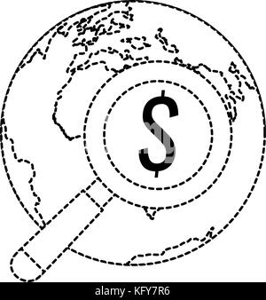 Organisation mondiale de la planète terre avec une loupe gkass vector illustration design Illustration de Vecteur