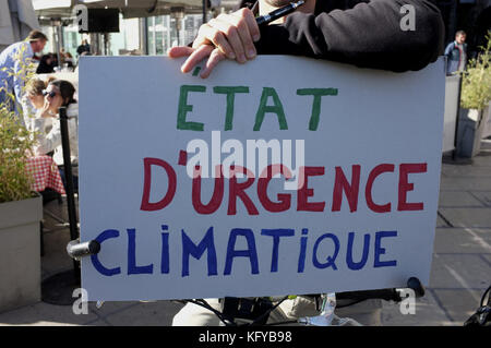 Climat de protestation à Montpellier COP21, Place de la Comédie, Languedoc-Roussillon, France Banque D'Images