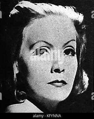 Portrait de l'Actrice Greta Garbo (Greta Lovisa Gustafsson) ex-star de cinéma qui est né en Suède en tant que jeune femme Banque D'Images