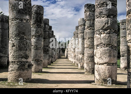 Groupe des 1000 Colonnes, Chichen Itza, Mexique Banque D'Images