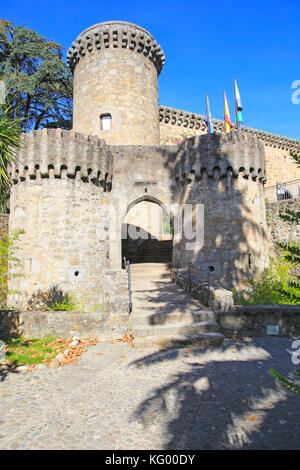 Château historique, l'hôtel Parador de Jarandilla de la Vera, La Vera, Estrémadure, Espagne Banque D'Images