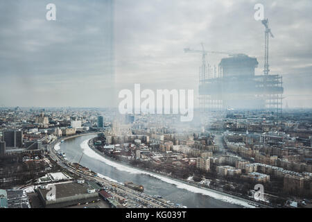 La construction du centre d'affaires de la ville de Moscou Banque D'Images