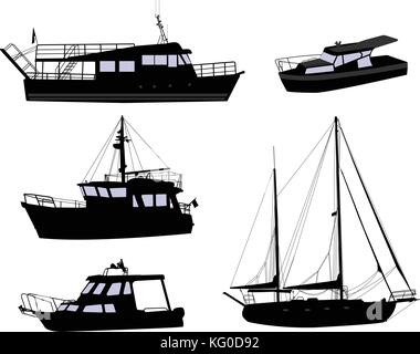 - Vector silhouettes de bateaux Illustration de Vecteur