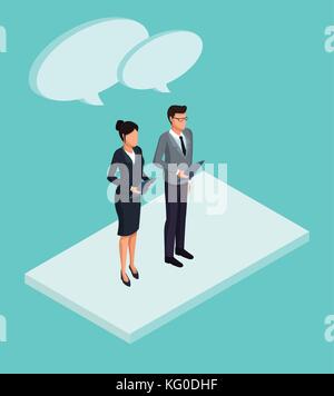 Avatars d'affaires isométrique Illustration de Vecteur