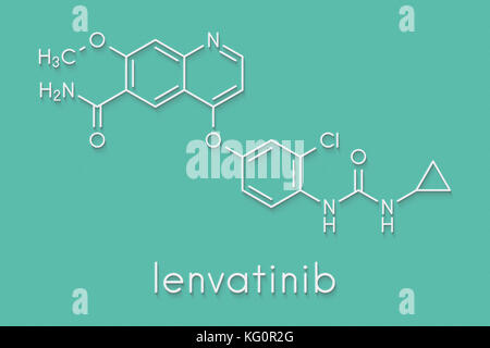 Cancer lenvatinib molécule pharmaceutique (inhibiteur de kinases multiples). formule topologique. Banque D'Images