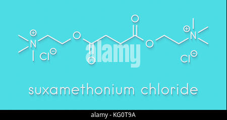 Suxamethonium (chlorure de succinylcholine) myorelaxant molécule pharmaceutique. formule topologique. Banque D'Images