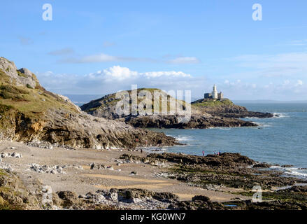 Autour de mumbles swansea Pays de Galles uk bracelet bay et le phare Banque D'Images