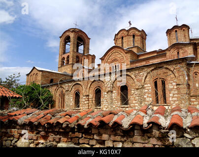 L'église historique derrière les barbelés, église de la vierge ljevisa à Prizren, Kosovo Banque D'Images