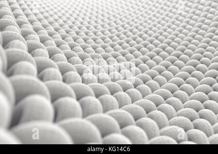 Une vue rapprochée de microscopique simple un textile tissé sur un fond blanc - 3D render Banque D'Images