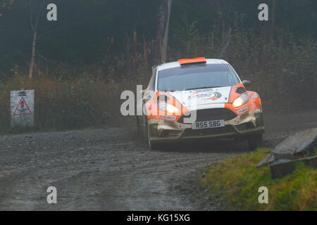 28/10/17 dyfi, galles cars race autour de la 8e étape o le dayinsure 2017 Wales Rally dans dyfi. Banque D'Images