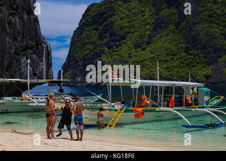 Asie Philippines palawan el nido talisay beach, sur l'île tapiutan, un des points forts de l'excursion c Banque D'Images