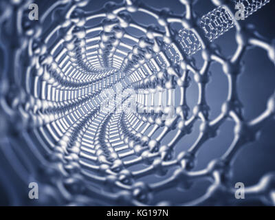 Vues de l'intérieur de nanotubes de graphène, nanotechnologie Banque D'Images